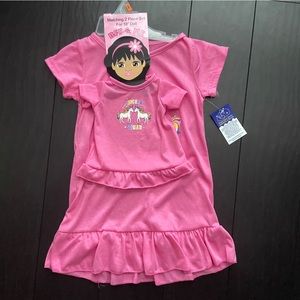 BFF & Me toddler girl unicorn nightgown & matching doll nightgown NWT size 2T
